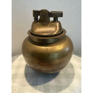 Vintage Evans Art Deco Gold Tone Spitfire Table Lighter. Untested